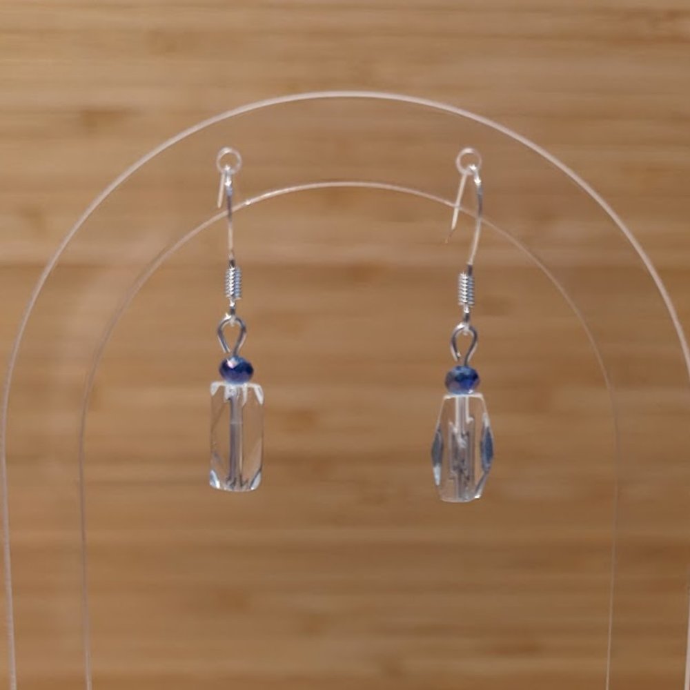 Dainty Clear Glass Bead Earrings
